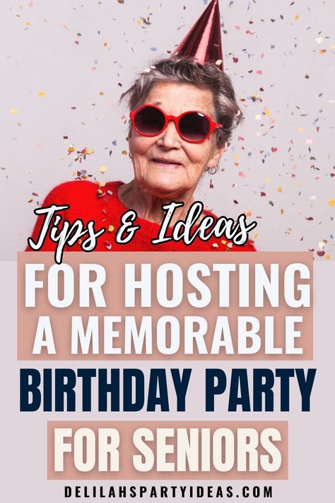 Make your senior loved one's birthday extra special with these unique party ideas! Whether it's for Mom, Dad, or any senior citizen, we have plenty of inspiration for you. From themed decorations to fun games, these ideas will create cherished memories for years to come. Start planning their unforgettable celebration now! 99 Birthday Party Ideas, Senior Citizen Theme Party Ideas, Old People Party Theme Decorations, Senior Birthday Party Ideas, Old People Party Theme, Ideas For Seniors, Unique Party Ideas, Birthday Props, 100th Birthday Party