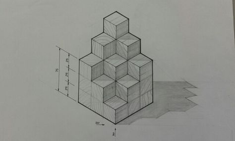 Isometric Somi Cube Isometric Cube Drawing, Cube Composition Architecture, Isometric Shapes, Isometric Cube, Geometric Shapes Drawing, Shading Drawing, Interesting Drawings, Perspective Drawing Architecture, Isometric Drawing