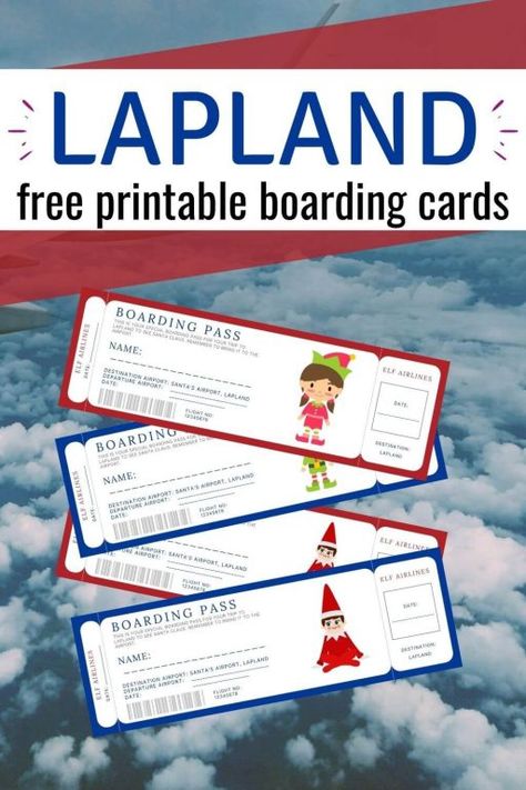 Lapland Reveal Ideas, Christmas In Lapland, Lapland Reveal, Lapland Travel Guide, Lapland Itinerary, Free Printable Boarding Pass Template, Boarding Pass Printable, Surprise Trip Reveal, Elf On The Shelf Lapland Reveal