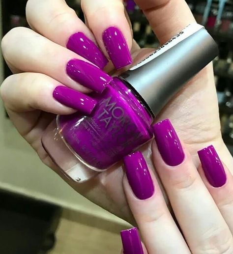 Magenta Nails, Nail Paint Shades, Purple Nail, Colorful Nail Designs, Nail Art Ideas, Classy Nails, Fancy Nails, Short Acrylic Nails, Manicure E Pedicure