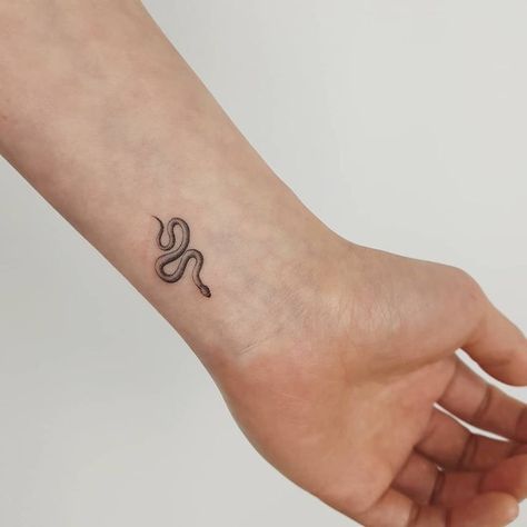 Small Snake Tattoo, Small Snake, Serpent Tattoo, Tato Henna, Snake Tattoo Design, Meaningful Tattoos For Women, Inspiration Tattoos, Small Meaningful Tattoos, Tiny Tattoo