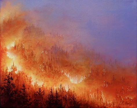 Commission wildfire painting | Abstract acrylic painting on canvas | Red, Purple | Wall Hanging | Bright wall art | Unique Original Artwork Wildfire Painting, Abstract Artwork Painting, Master Watercolor, Bright Wall Art, Landscape Forest, Fire Painting, Canvas Landscape, Purple Wall, Scenery Paintings