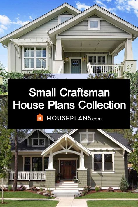 two Craftsman exterior plans Craftsman Beach Bungalow, Small Craftmans Style House Plans, Craftsman Houses With Porches, Exterior Design Craftsman, Craftsman’s Style Exterior, Modern Rustic Craftsman, Craftsman Home Plans One Story, Small Craftsman Home Plans, Modern Craftsman House Interior Design