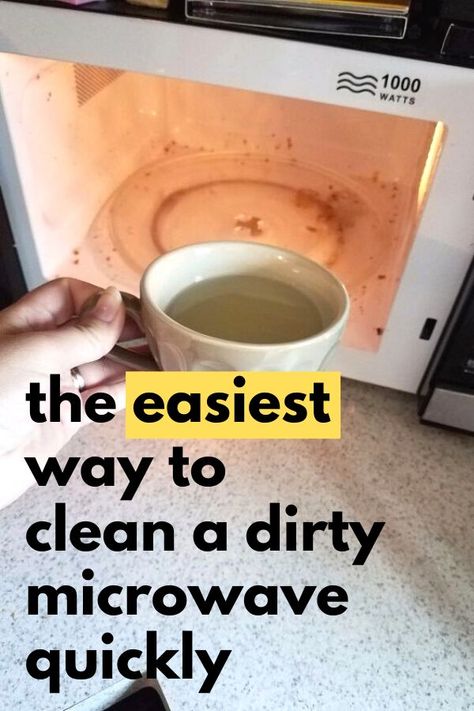 If you're microwave is starting to look nasty check out this super quick, cheap and natural way to clean a microwave with water, vinegar and lemon. Deep clean your microwave with these natural ingredients. Easy Way To Clean Microwave, Best Way To Clean A Microwave, Cleaning The Microwave, Clean Microwave Hack, How To Clean Inside Of Microwave, How To Clean A Microwave With Vinegar, Cleaning Microwave Vinegar, Cleaning Inside Of Microwave, How To Clean Microwave With Lemon