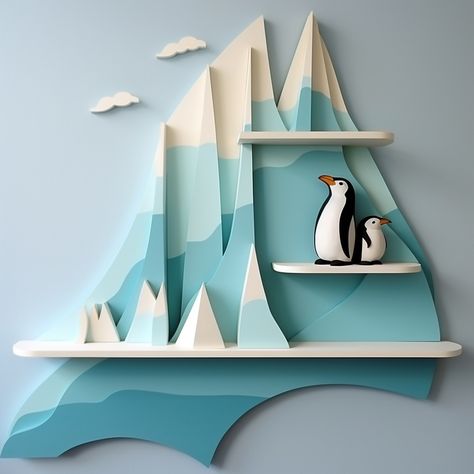 15 Penguin-Themed Nursery Ideas For Creating A Polar Paradise - hausvibe Penguin Nursery Ideas, Frozen Moodboard, Alaska Nursery, Penguin Room Decor, Arctic Nursery Theme, Penguin Nursery Theme, Penguin Bedroom, Penguin Room, Arctic Nursery