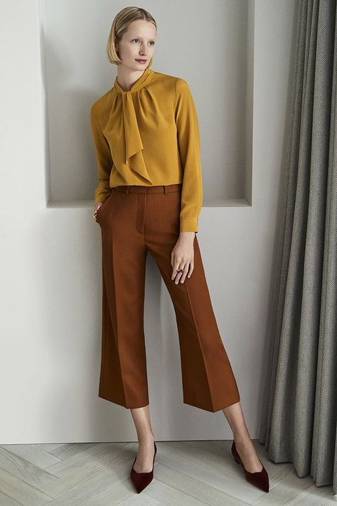 Mustard Brown Outfit, The Fold London, Mustard Yellow Outfit, Business Formal Women, Mustard Outfits, Work Attire Women, Colourful Clothes, Business Club, Interview Attire