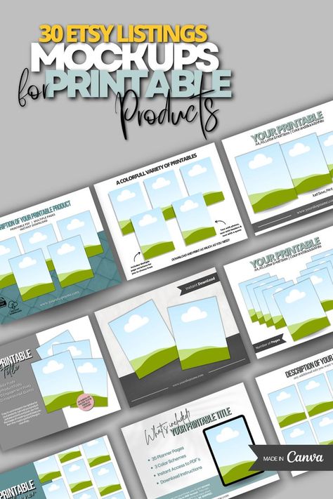 You will love these Canva Listing Templates for your Printable Products!!!! It will help you a lot in your listing process, you will be listing products in minutes. Check out our shop for a great variety of modern Templates & Mockups. Top Free Fonts, Etsy Logo, Logo Banner, Etsy Seo, Etsy Prints, Printable Numbers, Sticker Template, Framed Quotes, Branding Mockups