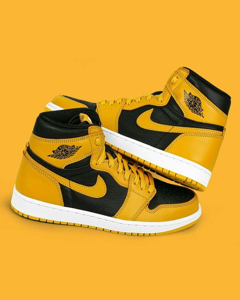 Jordan 1 Yellow And Black, Black And Yellow Outfit Men, Jordans Sneakers Outfit, Red Nike Shoes, Air Jordan Nike, Sneakers Outfit Casual, Sneakers Jordan, Cheap Jordan Shoes, Yellow Nikes