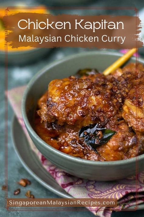 Kapitan Chicken Curry, Malaysian Chicken Recipes, Malaysian Chicken Curry Recipes, Rasa Malaysia Recipes, Chicken Drumstick Curry, Thai Grilled Chicken Recipes, East Asian Recipes, Chinese Food Recipes Authentic, Chinese Recipes Authentic