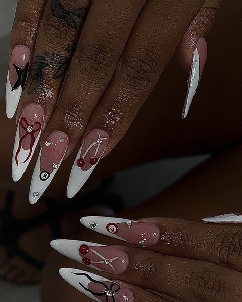 🎱🍒🎀⭐️ ☆ Products Used | Shell Pink x @shopagaloreco Gel White-479 x @melodysusie_official ☆ Follow @kryliczxnadia fore more ☆ #gelxnails #gelx #nails #longalmondnails #frenchtip #8ball #instagramnails #nailsofinstagram #nailsnailsnails #3dnails #nails2inspire #nailinspiration #nailinspo #exoticnails #baddienails #bougienails #nailcontent #nailpics #centraltx #templetx #explorepage #explore #kryliczxnadia 8ball Nails, Ball Nails, Long Almond Nails, Billiard Ball, Exotic Nails, Shell Pink, Instagram Nails, 8 Ball, 3d Nails