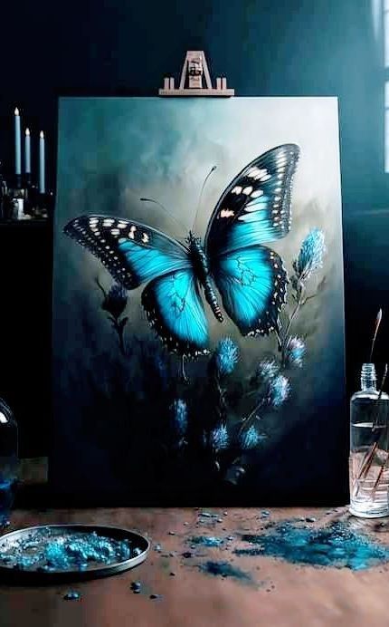 Interior Design 2022, Colorful Butterflies Art, Surreal Art Painting, Butterfly Art Painting, 2022 Art, Art Deco Interior Design, Glasgow School, Butterfly Canvas, Glasgow School Of Art