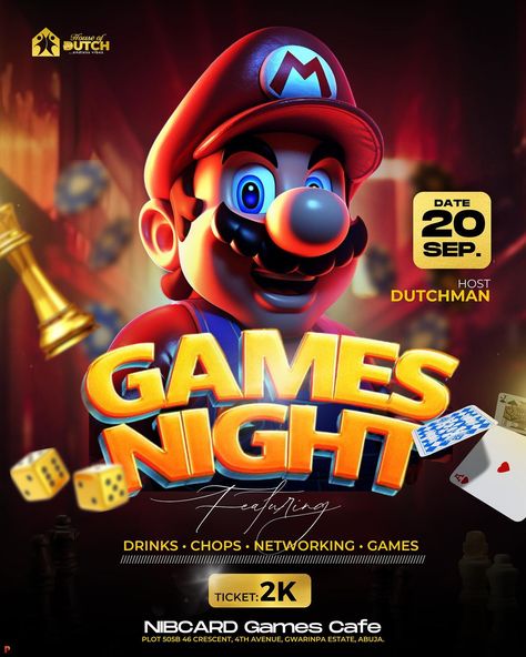 Games Night Flyer Design #gamesnight #flyerdesign Game Night Flyer Design, Game Night Flyer, Game Cafe, Snapchat Streaks, Games Night, Game Tickets, Media Campaign, Social Media Campaign, Game Night