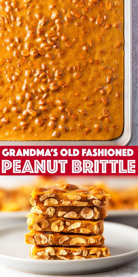 Essen, Pecan Pie Brittle, Sees Candy Peanut Brittle Recipe, Honey Peanut Brittle, Coconut Brittle Recipe Easy, Buttery Peanut Brittle Recipe, Old Fashioned Christmas Food, Light And Airy Peanut Brittle Recipe, Sees Peanut Brittle Recipe Copycat