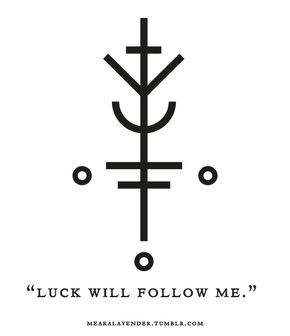 mearalavender: ““Luck will follow me.” Sigil Sunday! May this sigil be in your favour. ♥ Everyone can use some little luck hm? Feel free to use it, but please don’t post it as your own. Thank you. ” Chinese Tattoo Designs, Runes Tattoo, Simbols Tattoo, Tipografi 3d, Symbole Viking, Sigil Tattoo, Rune Tattoo, Rune Symbols, Wiccan Symbols