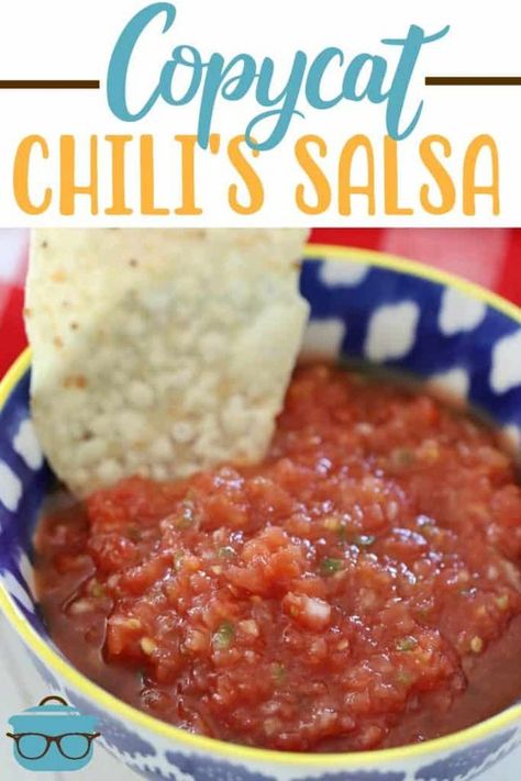 Chilis Salsa, Chili's Salsa Recipe, Salsa Video, Copycat Chili, Salsa Homemade, Canned Salsa, Restaurant Salsa, Simple Restaurant, Easy Salsa Recipe