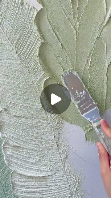 June on Instagram: "Green leaf texture painting. Custom size from customer" 3d Leaf Painting, Plaster Leaf Art, Textured Leaf Painting, Leaf Texture Art, Diy Leaf Art, Textured Painting Ideas, Green Leaf Painting, Leaf Canvas Painting, Canvas Texture Background