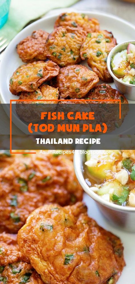 Thai Fish Cakes - the best and easiest Thai fish cakes recipe or Tod Mun Pla that tastes just like Thai restaurants. So good! #Thailand #Recipes #Fishcake Thailand Recipes, Thai Fish Cakes, Thai Fish, Fish Cakes Recipe, Recipes Fish, Thai Beef, Laos Food, Fish Cakes, Thailand Food