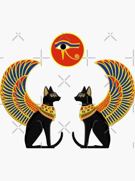 Egyptian Design Pattern, Egyptian Cat Tattoos, Egypt Cat, Egyptian Drawings, Egypt Concept Art, Egyptian Motifs, Ancient Egyptian Symbols, Egypt Tattoo, Egyptian Design