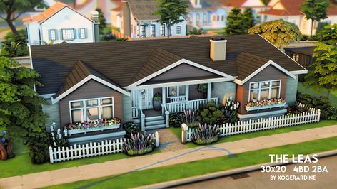 Hankinson (NO CC) | Patreon Sims 4 Craftsman House, Sims 4 One Story House, Simple Family House, Sim4 Furniture, Sims 4 Family House, Lotes The Sims 4, The Sims 4 Lots, Uk House, Sims Inspiration