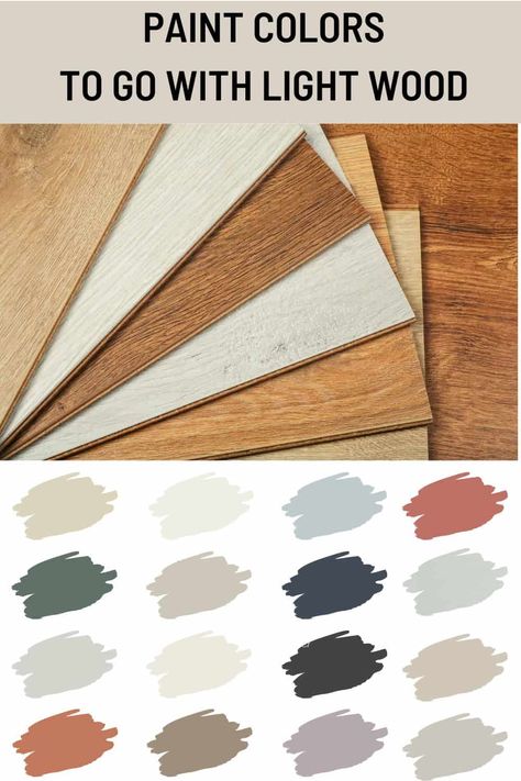 Paint Colors that go with Light Wood Light Oak Bedroom Furniture Wall Color, Paint Colors With Light Wood Trim, Paint Colors To Match Oak Cabinets, Light Wood Paint Colors, Wall Color For Light Wood Floors, Light Oak Floors Wall Color, Paint Colors With Light Wood Floors, Stain And Paint Combo, Floor And Wall Color Combinations