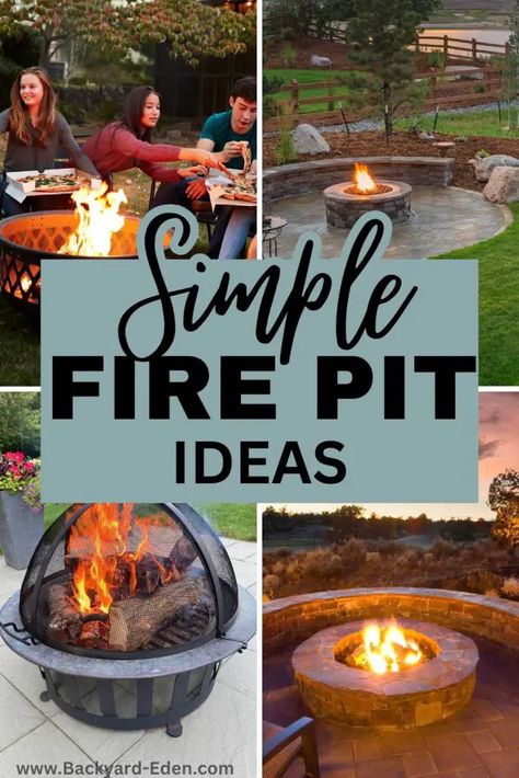 Simple Fire Pit Ideas, Fire Pit Landscaping Ideas, Simple Fire Pit, Diy Fire Pit Cheap, Easy Outdoor Projects, Fire Pit Materials, Amazing Backyard, Cement Patio, Fire Pit Landscaping