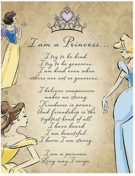 I Am A Princess, Princess Ideas, Princess Canvas, Princess Bedrooms, Disney Room, Bedroom Makeovers, Princess Quotes, Disney Princess Quotes, Images Disney