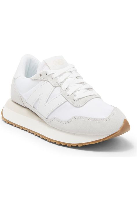 New Balance 237 Athletic Sneaker (Women) | Nordstromrack White New Balance Sneakers Outfit, Simple Tennis Shoes, Good Everyday Shoes, Women’s White Tennis Shoes, Mom Shoes Everyday, Basic Everyday Shoes, New Balance Shoes Platform, Cute Shoes New Balance, Neutral Shoes Women