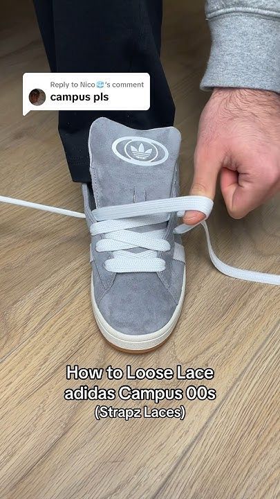 How to Loose Lace adidas Campus 00s! 🤩🔥 How To Tie Adidas Campus, How To Lace Adidas Campus 00s, How To Tie Campus 00s, How To Lace Campus 00s, Loose Lace Shoes, How To Lace Adidas Campus, Shoe Laces Tying Techniques Sneakers, Sneakers Laces Style, How To Tie A Shoe Lace