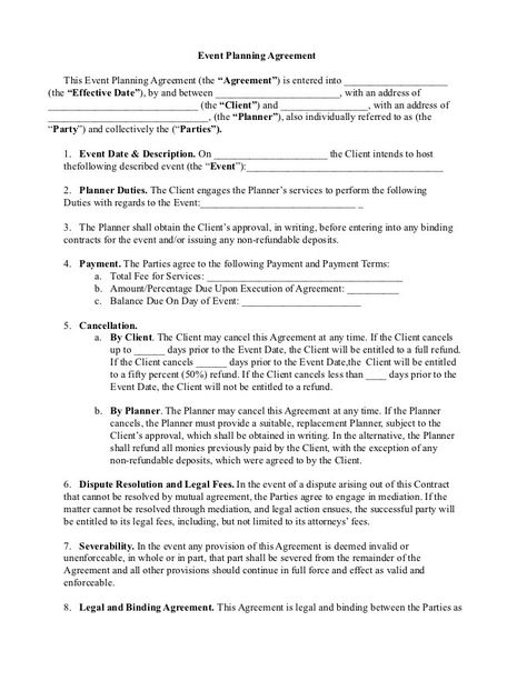 Event Planning Contract Template for Your Business Event Planning Contract, Contract Template, Pdf Templates, Event Planner, Event Planning, Wedding Planner, Writing