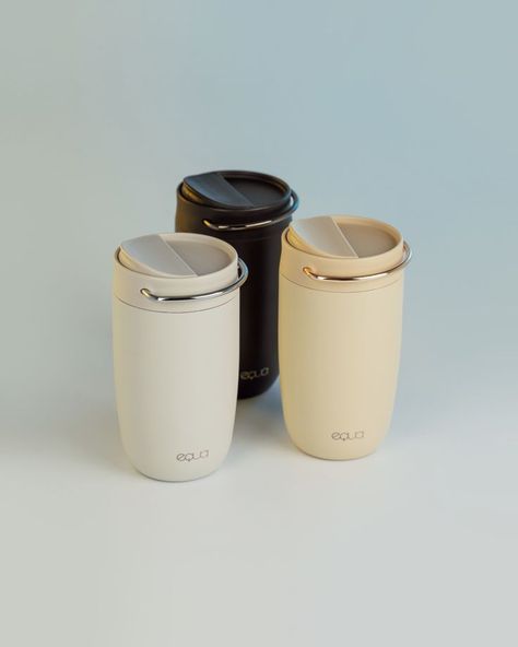 NEW IN: EQUA CUP ☕️ Now available in Grey, Butter and Black. 🤤 Coffee Reusable Cup, Travel Coffee Cup Aesthetic, Coffee Travel Mug Aesthetic, Equa Bottles, Travel Mug Aesthetic, Coffee Travel Cup, Kitchen Decor Collections, Glass Water Bottles, To Go Coffee Cups