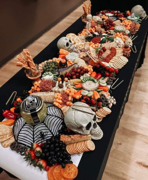 Halloween Charcuterie Table, Halloween Grazing Table, Shayla Wedding, Charcuterie Board Halloween, Halloween Eat, Spooky Board, Halloween Boards, Holiday Boards, Halloween Charcuterie