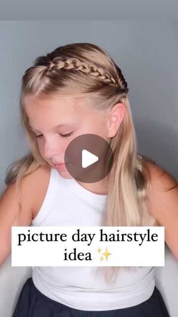 Picture Day Short Hairstyles, Hair Styles For Picture Day For Kids, Elementary School Picture Day Hair, Simple Picture Day Hairstyles, School Photo Hair, Cute Picture Day Hairstyles For Kids, School Pictures Hairstyles, School Picture Day Hairstyles For Kids, School Picture Day Hair