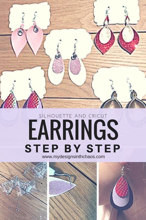 Cricut Earrings, Trash To Couture, Diy Hanging Shelves, Diy Leather Earrings, Closet Organization Diy, Wine Bottle Diy Crafts, Wine Bottle Diy, Cameo Projects, Wine Bottle Crafts