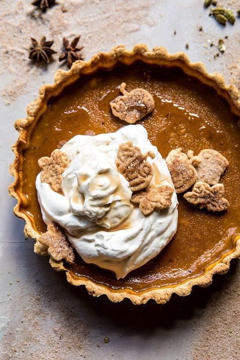 Chai Pumpkin Pie with Maple Whipped Cream Chai Pumpkin Pie, Maple Pumpkin Pie, Maple Whipped Cream, Decorative Pie Crust, Chocolate Pie Crust, Pumpkin Pie Cheesecake, Maple Pumpkin, Chocolate Crust, Thanksgiving Pies