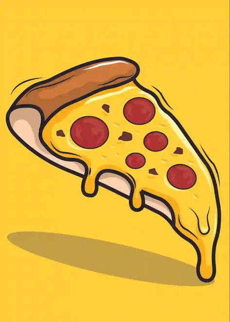 Pizza Slice Drawing, Food Drawing Easy, Simple Pizza, Pizza Drawing, Authentic Italian Pizza, Cute Pizza, Easy Pizza, Italian Pizza, Love Pizza