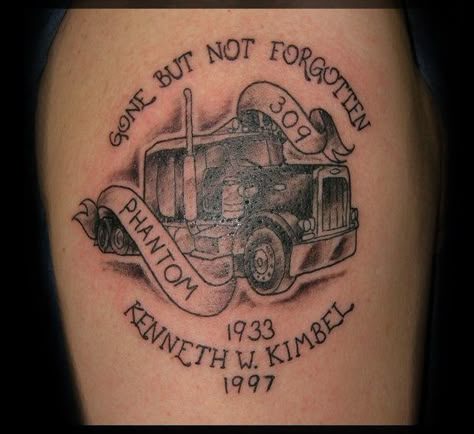 truck tattoos | Mack Truck by ~SierraKay on deviantART Driver Tattoo Ideas, Truck Driver Tattoo Ideas, Driver Tattoo, Truck Tattoos, Trucker Tattoo, Grandfather Tattoo, Tattoos For Dad, Truck Tattoo, Truck Wallpaper