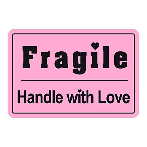 MeshaKippa 300pcs 2x3" Cute Pink Fragile Shipping Sticker for Personal Gift Bag, mailing Packages and Box Polaroid Idea, Sticker Packaging, Fragile Sticker, Mail Template, Polaroid Template, Mail Stickers, Preppy Stickers, Love Mail, Photo Card Template