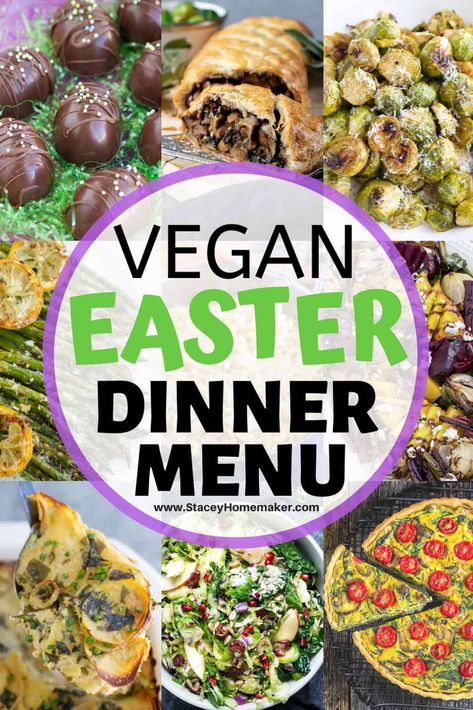 Not sure what vegan recipes to make for Easter dinner? This list has everything you need! Delicious and unique vegan recipes, a complete vegan Easter dinner menu + a printable grocery shopping checklist to make your shopping trip quick and easy. #VeganEasterRecipes #HealthyEasterRecipes Salads Strawberry, Easter Salads, Vegan Easter Dinner, Vegetarian Easter Recipes, Salads Green, Easter Salad Recipes, Vegetarian Easter, Easter Dinner Ideas, Easter Salad