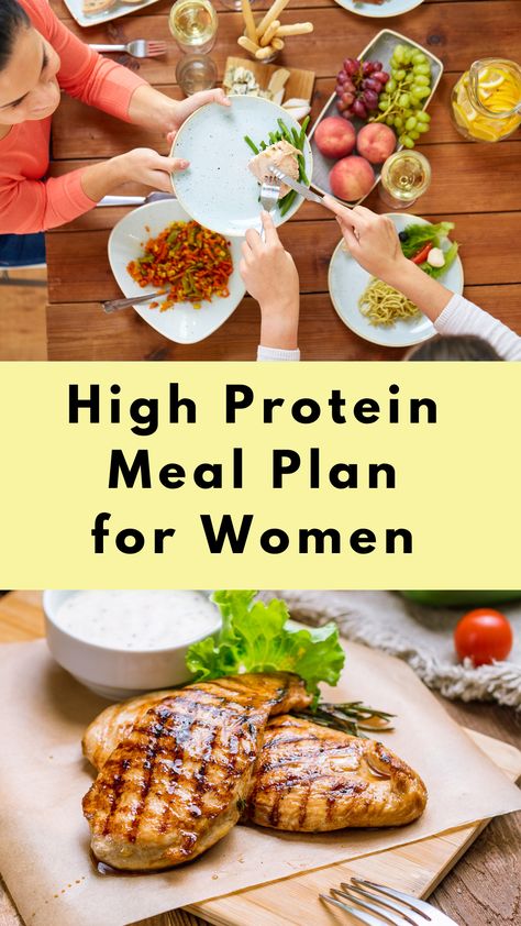 women high protein meal plan weight loss Essen, Protein Meal Plan For Women, High Protein Meal Plan, Protein Meal Plan, Stomach Fat Burning Foods, Protein Diet Plan, High Protein Meal, Healthy High Protein Meals, High Protein Low Carb Recipes