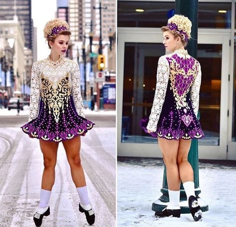 Beautiful purple Irish dance dress Purple Irish Dance Dress, Irish Step Dancing Dresses, Irish Dance Hairstyles, Irish Dance Photography, Irish Photography, Irish Dance Dresses, Irish Dance Dress Designs, Irish Costumes, Irish Dance Costume