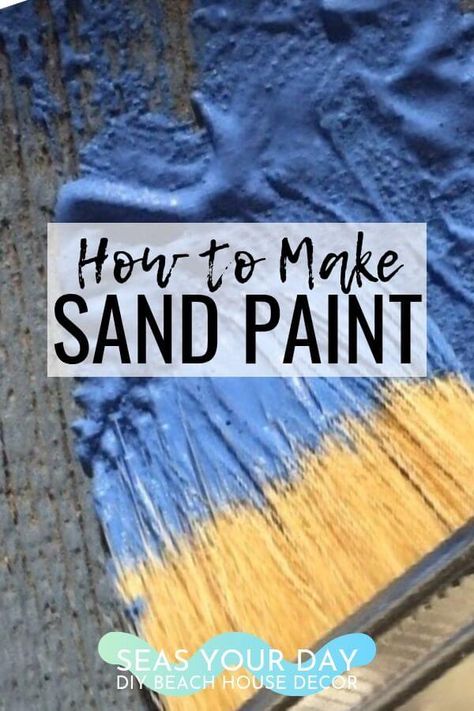 Sand Paint is easy to make with simple ingredients. Creates a great textured finish suitable for small and large decorating projects. #Salt paint #Paint Techniques #DIY #Coastal Decor How To Make Sand, Salt Paint, Diy Coastal Decor, Texture Painting Techniques, Paint Stirrers, Diy Project Ideas, Salt Painting, Sand Textures, Paint Techniques