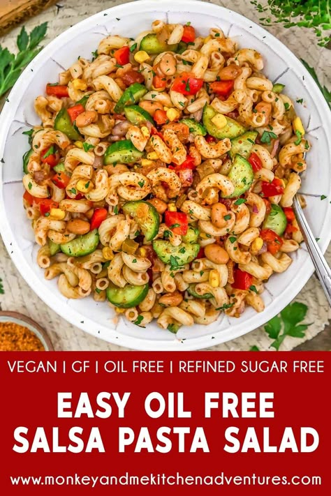 Wfpb Salad, Low Fat Vegetarian Recipes, Salsa Pasta, Vegan Salad Bowl, Plant Based Sauces, Vegan Pasta Salad, Vegan Oil Free, Whole Food Plant Based Diet, Oil Free Vegan Recipes