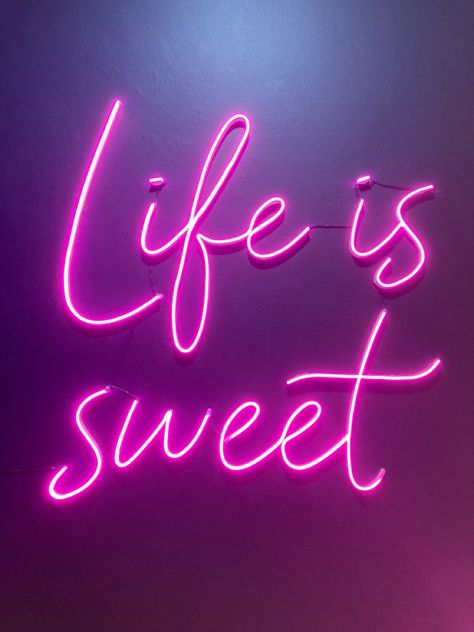 Pink Aesthetic Words, Pink Word, Neon Quotes, Neon Words, Life Is Sweet, Confidence Tips, Aesthetic Words, Neon Art, Neon Lights