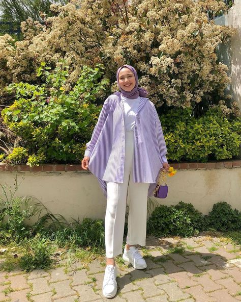 Outfit Hijab Casual, Hijab Fashion Summer, Modest Casual Outfits, Stile Hijab, Outfits Hijab, Stylish Hijab, Modest Fashion Hijab, Muslim Outfits Casual, Hijabi Fashion Casual