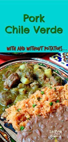 Pork Chile Verde~ With and Without Potatoes Chili Verde Pork Authentic, Pork Verde, Chile Verde Pork, Pork Chile Verde, Pork Stew Meat, Chili Verde Pork, Chile Colorado, Mexican Pork, Pork Adobo