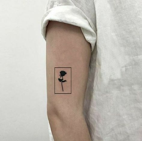 Man Minimalist Tattoo, Small Black Tattoos For Men, Minimalist Chest Tattoo Men, Minimalist Tattoo Men Chest, Multiple Personality Tattoo, Tattoo For Men Minimalist, Square Tattoo Frame, Cool Small Tattoos For Men Unique, Square Tattoo Design