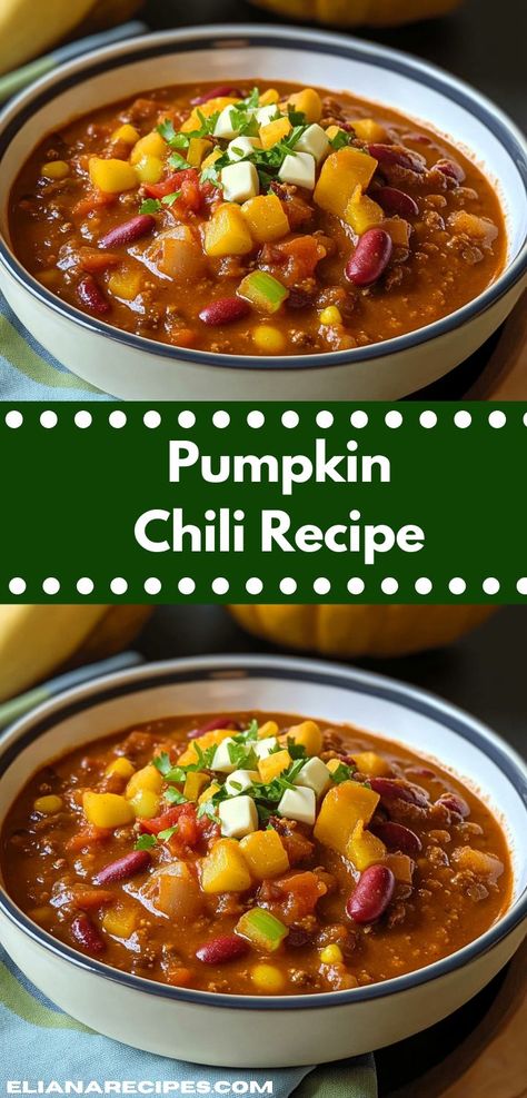 Looking for chili recipes? This pumpkin chili recipe is a tasty twist. Great for pumpkin recipes and dinner ideas, it's an easy chili recipe that’s perfect for chili recipe crockpot meals and family dinners. Pumpkin Chili Recipe, Fall Meal, Pumpkin Chili, Chili Recipe Crockpot, Chili Recipe Easy, Crockpot Chili, Sweet Pumpkin, Crockpot Meals, Chili Recipe