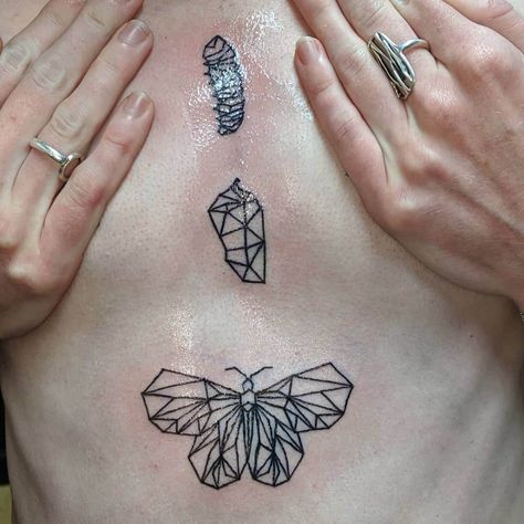 10 Best Butterfly Metamorphosis Tattoo Ideas That Will Blow Your Mind! | Outsons | Men's Fashion Tips And Style Guides Chrysalis Tattoo Butterfly, Butterfly Metamorphosis Tattoo, Chrysalis Tattoo, Serendipity Tattoo, Metamorphosis Tattoo, Caterpillar Tattoo, Butterfly Metamorphosis, Butterfly Hand Tattoo, Butterfly Tattoo Meaning