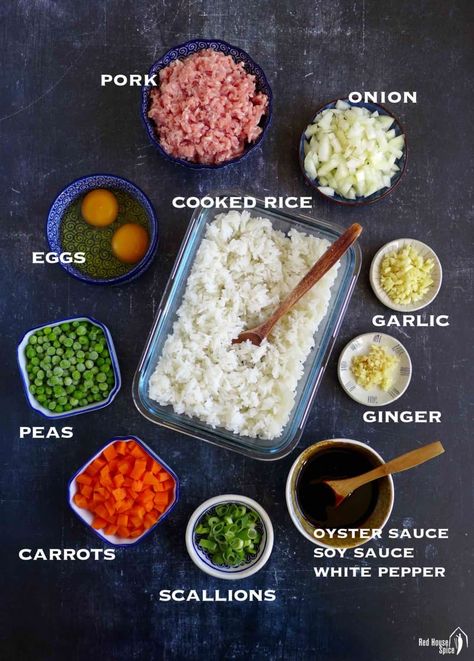 Skip the take-out and cook this delicious pork fried rice in less than 20 minutes. Enjoy the mix of fluffy rice, tender pork and crunchy veggies coated with umami-filled seasoning. Learn tips and tricks to cook it to perfection. Pork And Rice Recipes, Chinese Rice Recipe, Pork Fried Rice Recipe, Fried Rice Seasoning, Vegetable Fried Rice Recipe, Fried Rice Recipe Easy, Asian Rice, Pork Fried Rice, Fluffy Rice