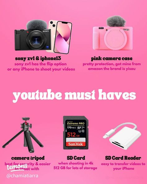 Things to get when starting a YouTube channel | Gallery posted by ChamiaTiarra | Lemon8 Group Youtube Video Ideas, Family Content Ideas, Youtube Starter Kit, Youtube Header 1024 X 576, Youtuber Photoshoot, Youtube Banner Backgrounds 1024x576, Rich Off Content, Yt Ideas, Youtube Inspiration